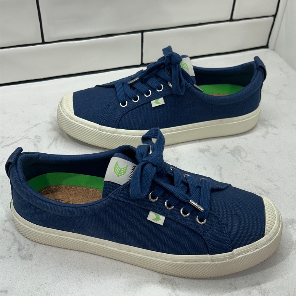 CARIUMA‎ OCA LOW Navy Canvas Contrast Thread Sneakers 9